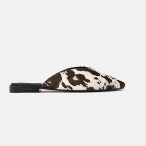 Zara ANIMAL PRINT LEATHER MULES